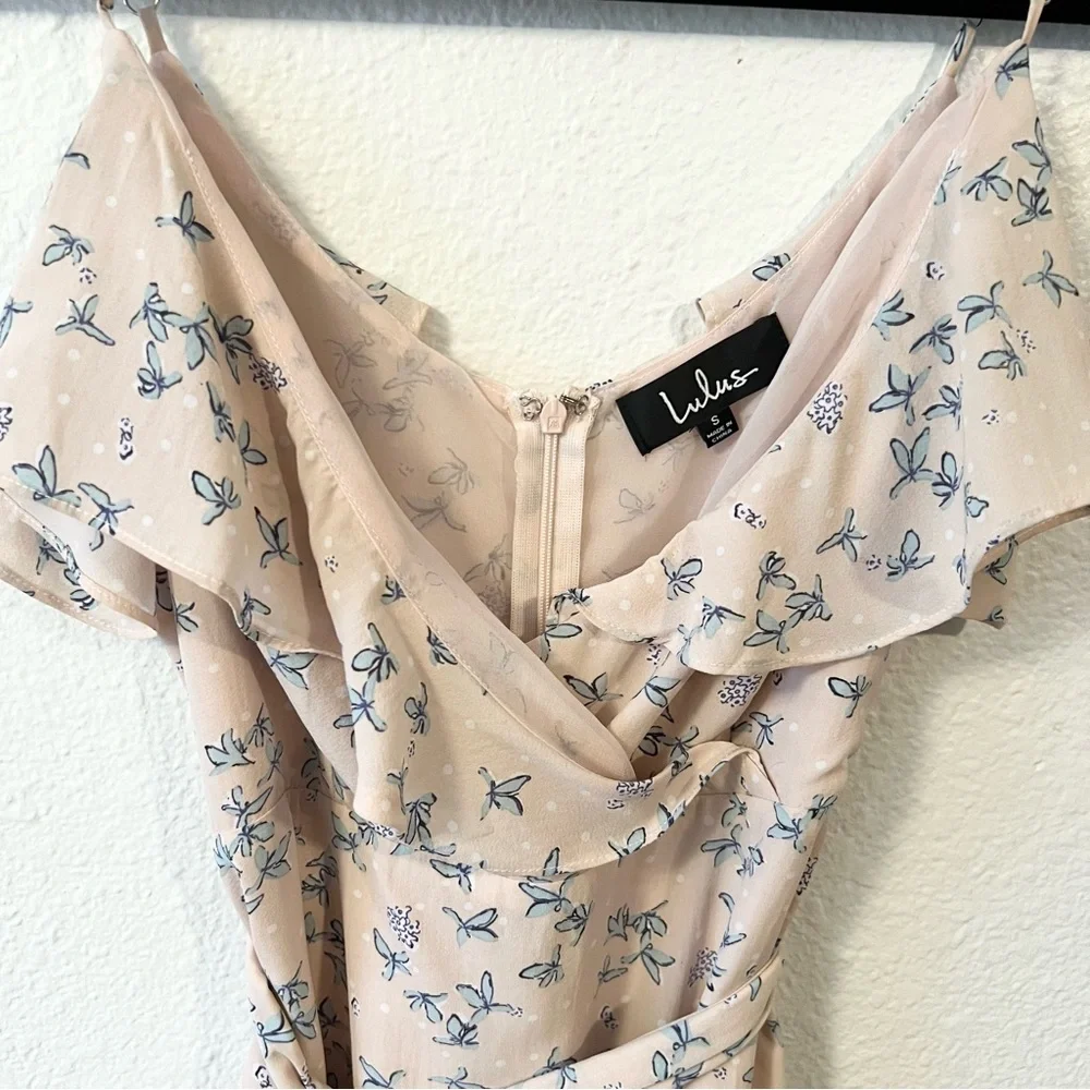 Lulu's Pink Floral Midi Dress - Picture 9 of 14